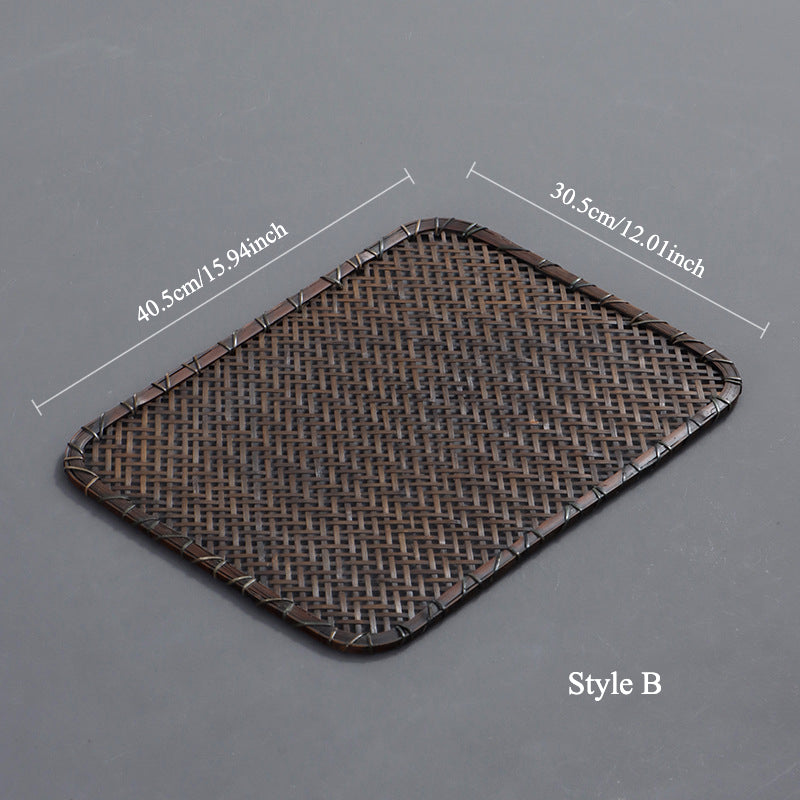 Gohobi Handmade Lacquered Bamboo Woven Tea Mat