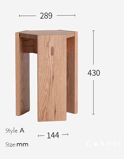 Gohobi Handmade Solid Wood Square Stool – Stackable Wooden Dining Stool Makeup Chair | FSC Certified Furniture, household makeup stool, Chinese square stool can be stacked dining table stool