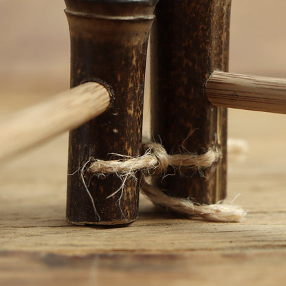 Gohobi Bamboo Pu'er Tea Cake Display Stand – Triangular Easel Shelf for Tea Ceremony Display
