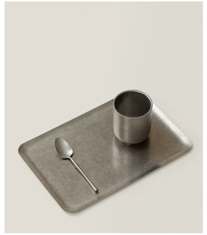 Gohobi Japanese-Style Distressed 304 Stainless Steel Serving Tray