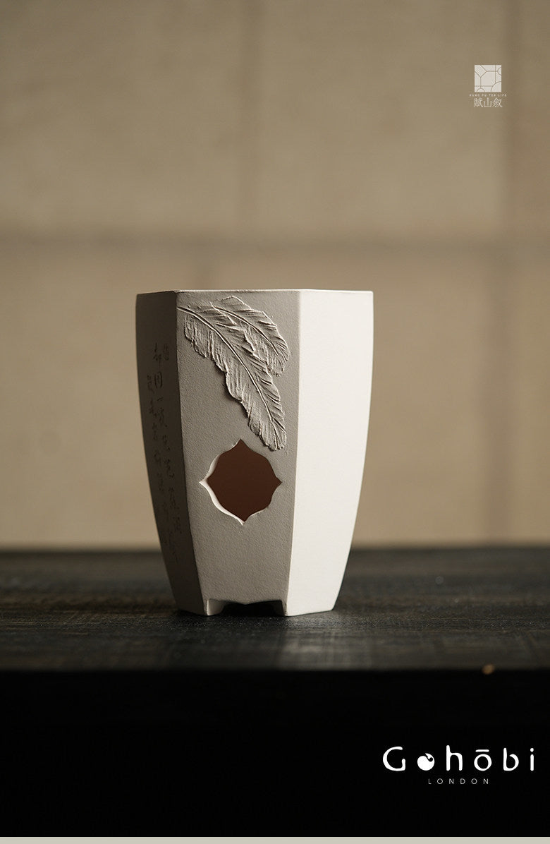 [賦山敘 x Gohobi] Gohobi Hexagonal Begonia Charcoal Tea Stove – Chaozhou White Clay Gongfu Tea Stove