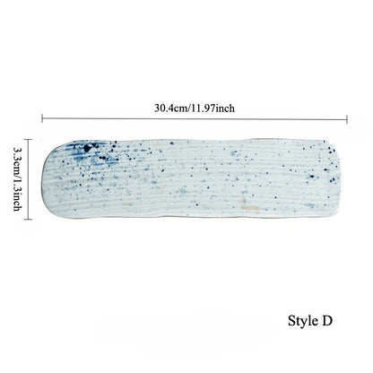 Gohobi Hand-Painted Rectangular Sushi Plate