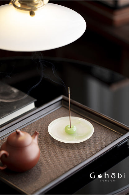 Gohobi Spring Shadow Glazed Incense Holder – Ceramic Ash Catching Incense Tray