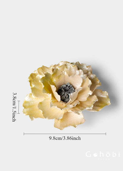 Gohobi Handmade Floral Incense Holder 004 - Peony Stoneware