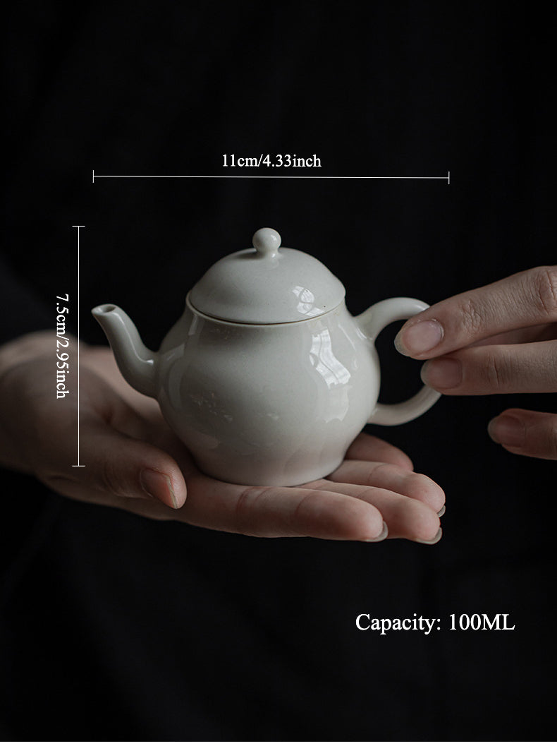 Gohobi Japanese-Style Grass Ash Glaze Handmade Teapot