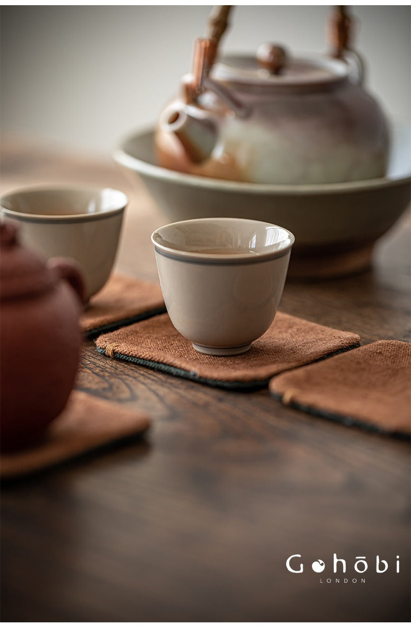 Gohobi Zen Style Tea Coaster – Hand-Sewn Tie-Dye Cloth Heat Insulation Cup Coaster