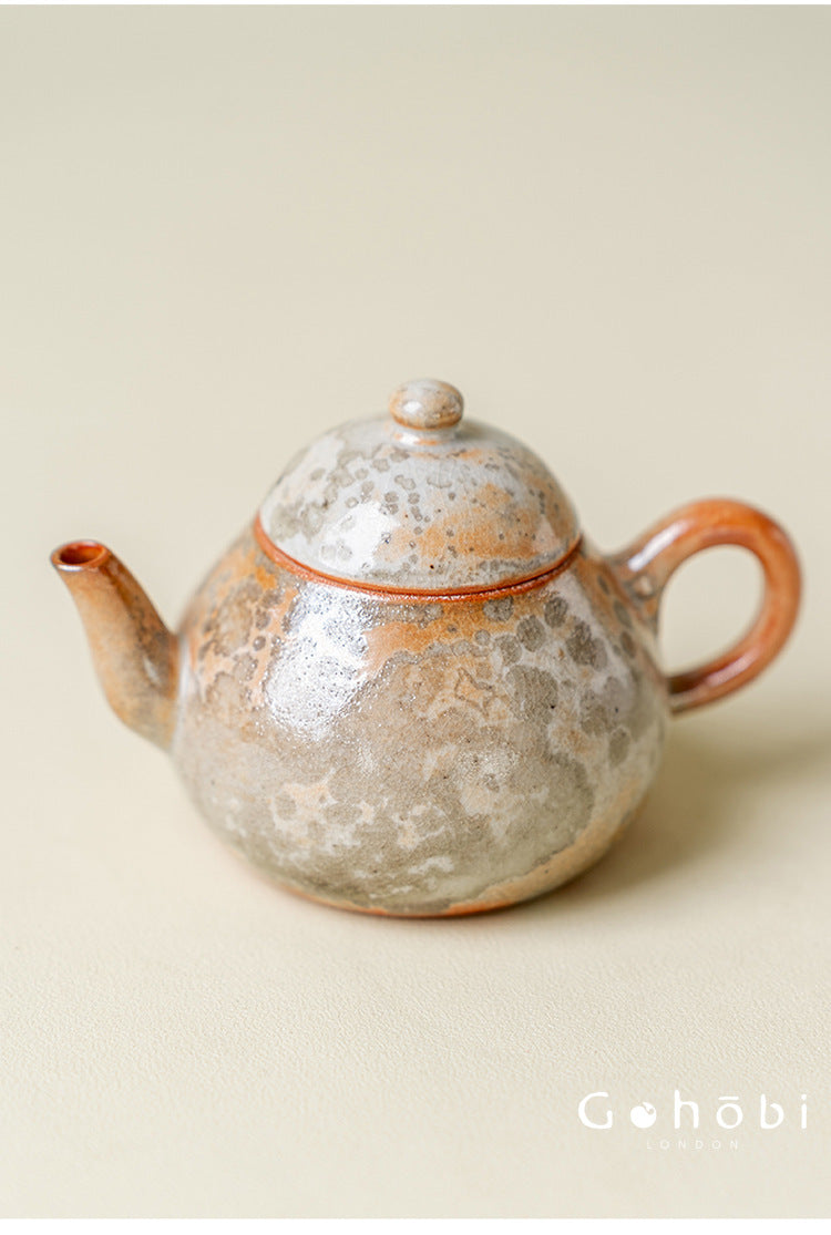 Gohobi Wood-Fired Travel Tea Set – Handmade Portable Teapot & Two Cups