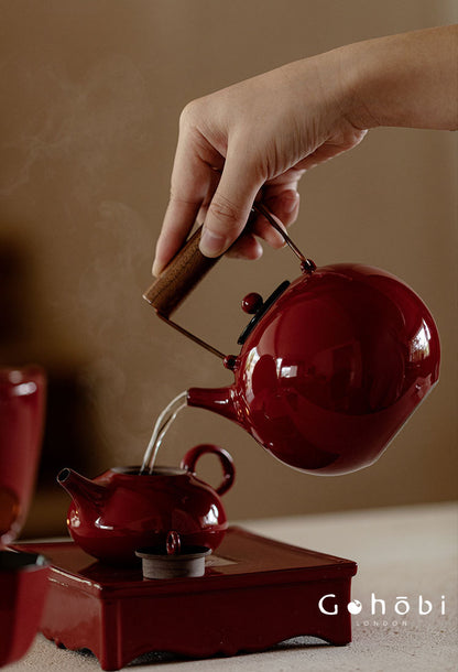 Gohobi Japanese Red Beam Teapot – Alcohol Lamp Style Tea Brewer