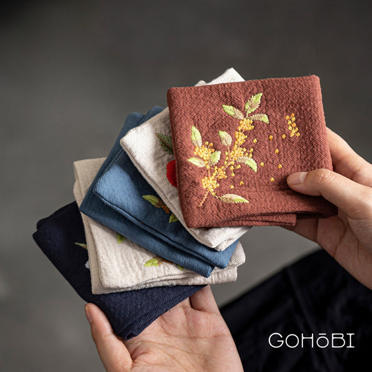 Embroidered tea towel household fabric tea party small square towel tea table towel rag new Chinese absorbent pot towel tea cloth