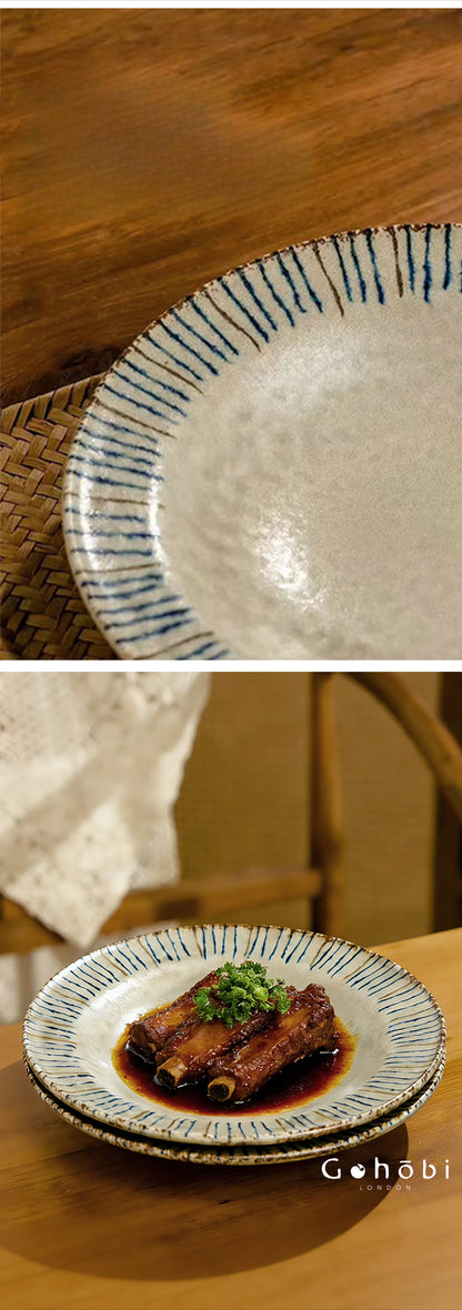 Gohobi Japanese Mino-yaki Pine Leaf Ceramic Plate [Made in Japan] – Retro Light Luxury Tableware