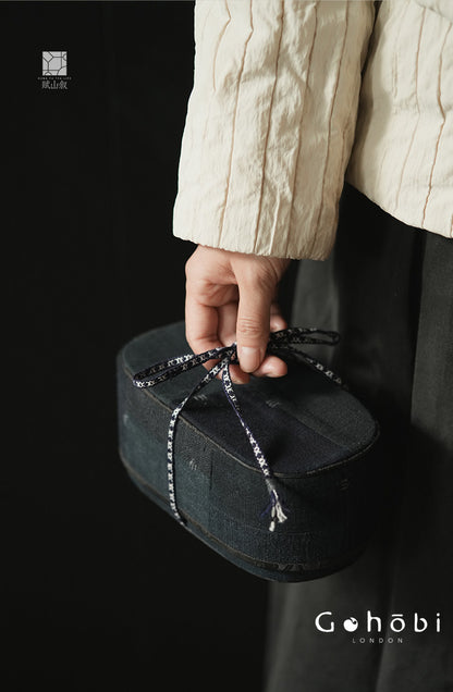 [賦山敘 x Gohobi] Gohobi Indigo Dyed Tea Set Storage Bag – Handmade Cloth Travel Teacup & Teapot Pouch