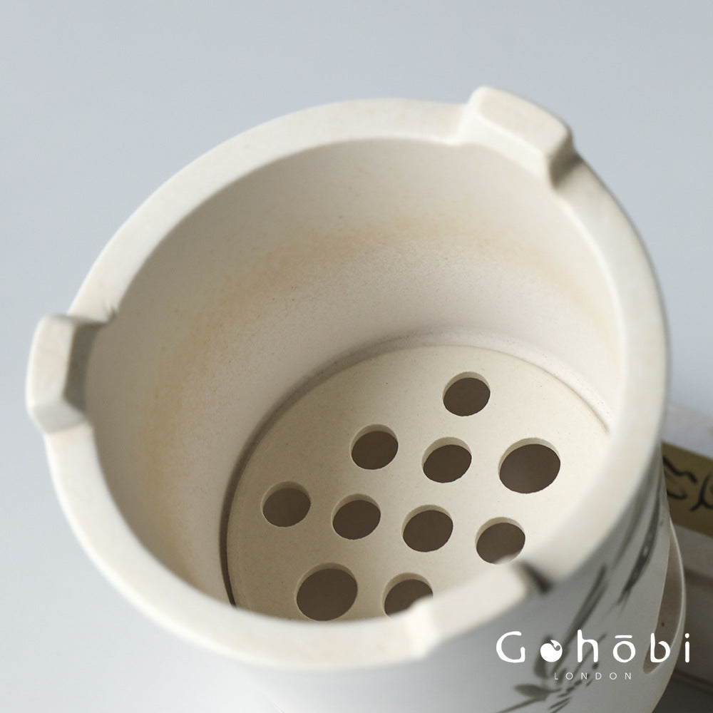 Gohobi Flowing Gold Autumn Sunset Dual-Purpose Teapot – Pure Handmade Ceramic Pot