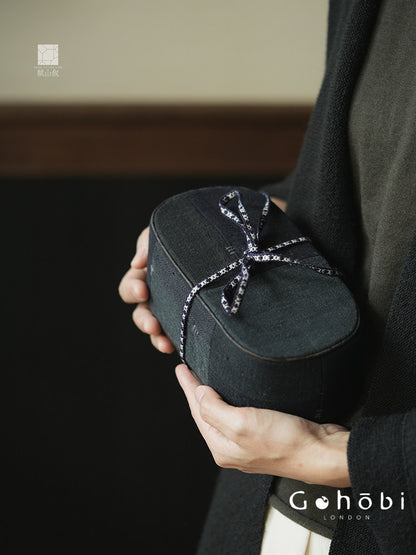 [賦山敘 x Gohobi] Gohobi Indigo Dyed Tea Set Storage Bag – Handmade Cloth Travel Teacup & Teapot Pouch