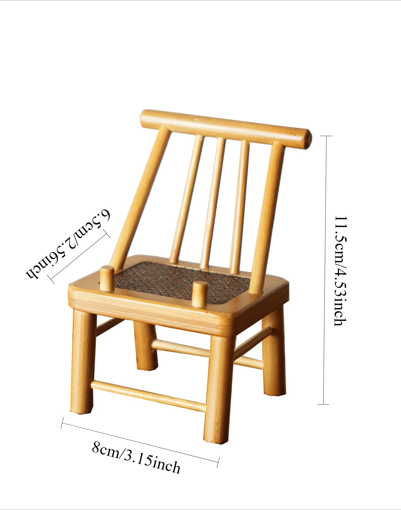 Gohobi Vintage Style Bamboo Chair Mobile Phone Holder – Mini Table Decoration