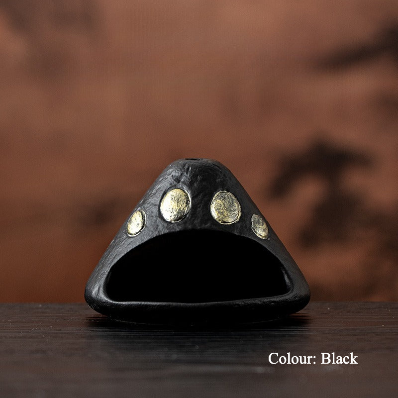 Gohobi Black & White Golden Mountain Ceramic Aromatherapy Fireplace Burner