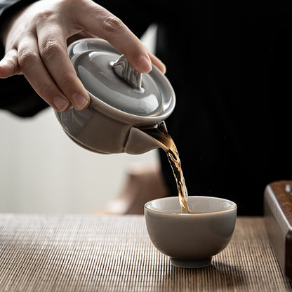 Gohobi Ice Gray Glaze Hand Teapot