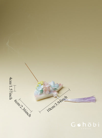 Gohobi Handmade Floral Incense Holder 008 - Jade Fan