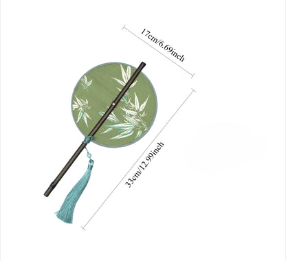 Gohobi Song Dynasty Style Round Hand Fan – Chinese Bamboo Handle Fan