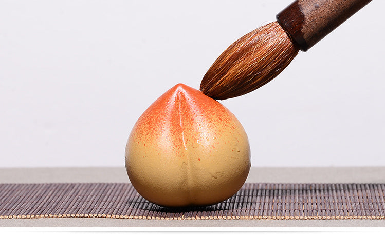 Gohobi Handmade Ceramic YiXing Clay Peach Ornament Tea pet