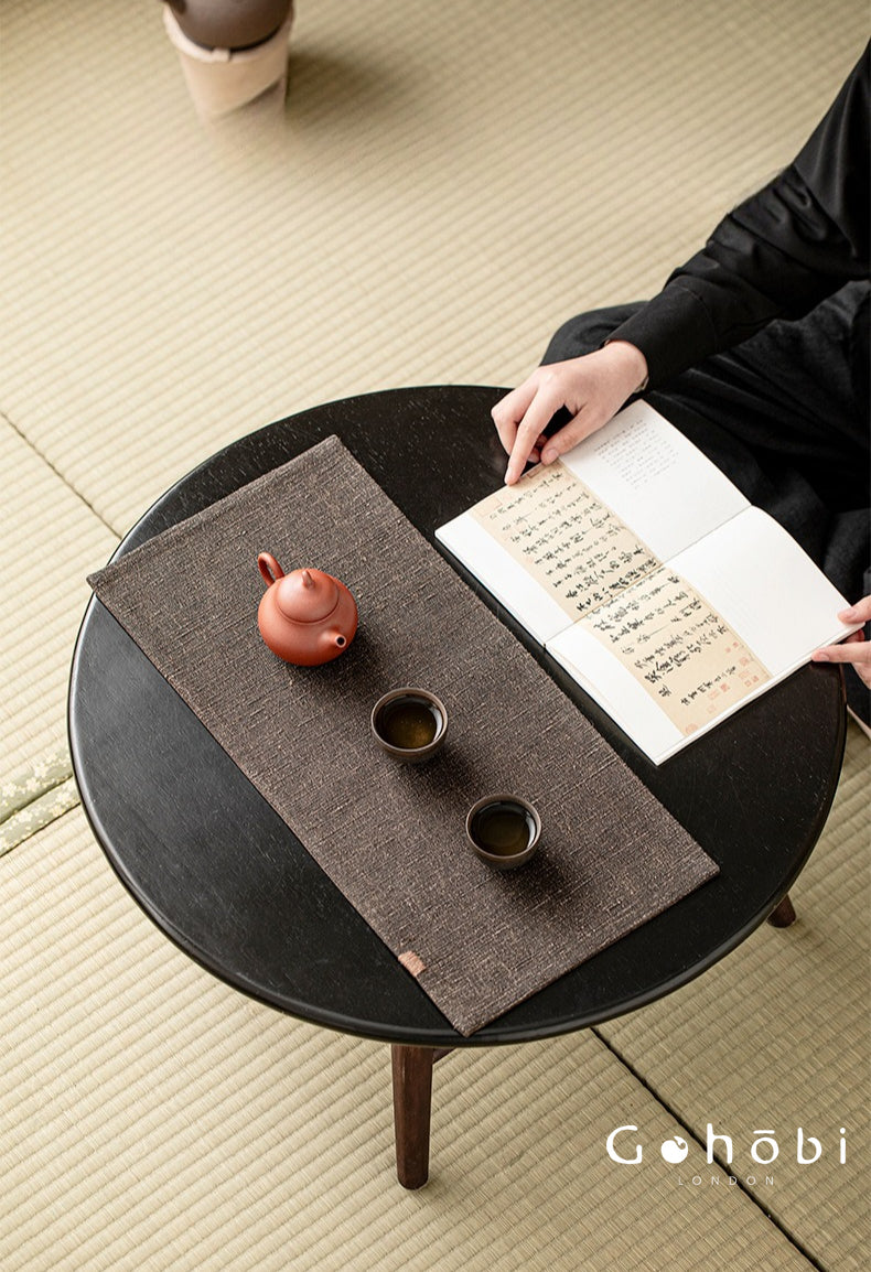 Gohobi Xiangyun Silk Tea Table Mat – Handmade Double-Sided Silk Tea Runner Zen Style