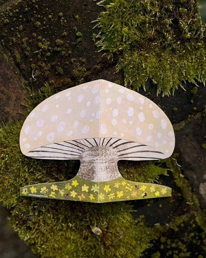 Mortlake Papers Spring Mushroom Die-Cut Greetings Card [Made in the UK]