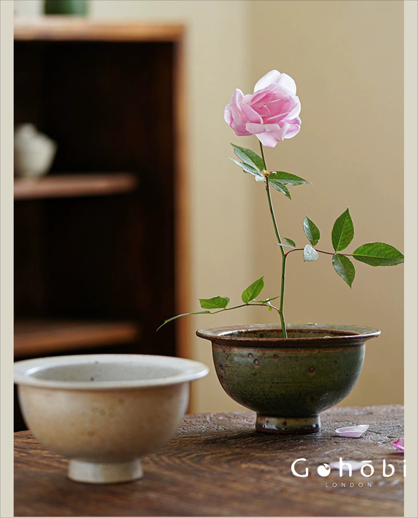 Gohobi Japanese Ikebana Mini Ceramic Vase – Jingdezhen Wabi-Sabi Hydroponic Plant Vessel