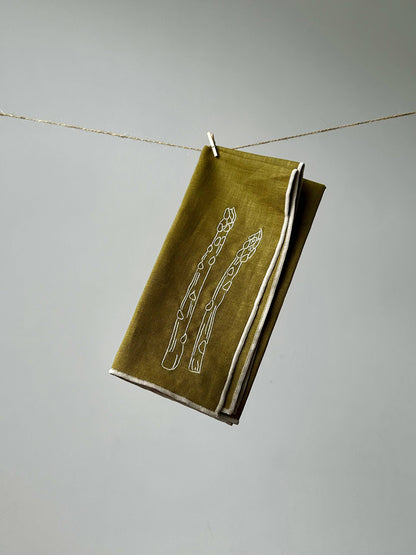 HereThe Linen Blend Napkins - Asparagus (set of 2)