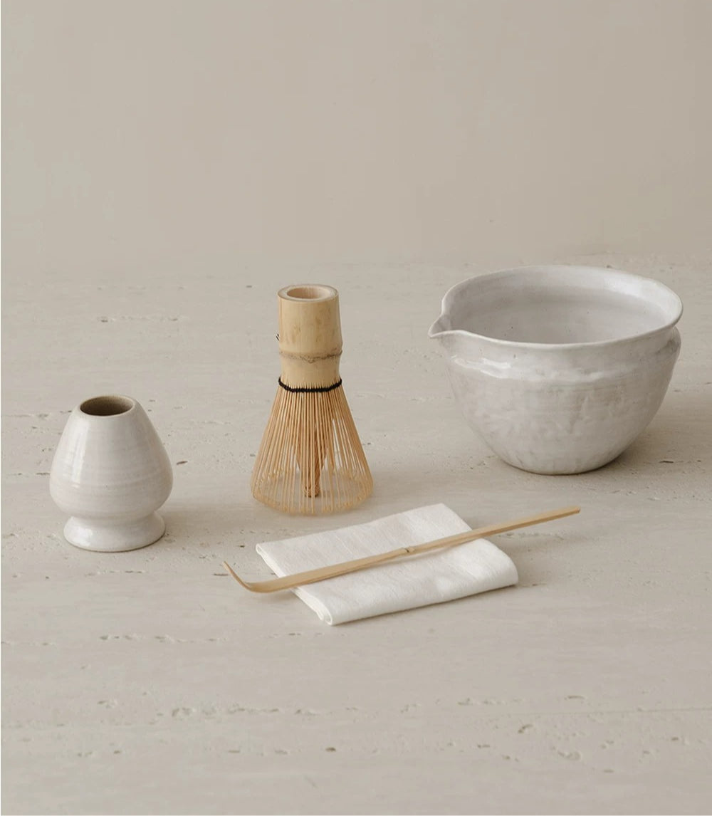 Gohobi Wabi-Sabi Ceramic Matcha Bowl Set with Spout