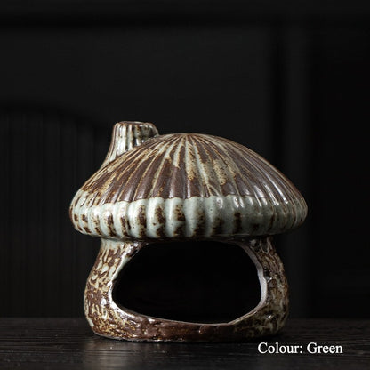 Gohobi Mushroom House Ceramic Aromatherapy Fireplace Burner