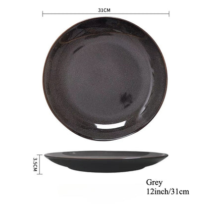 Gohobi Kiln-Change Ceramic Flat Dining Plate