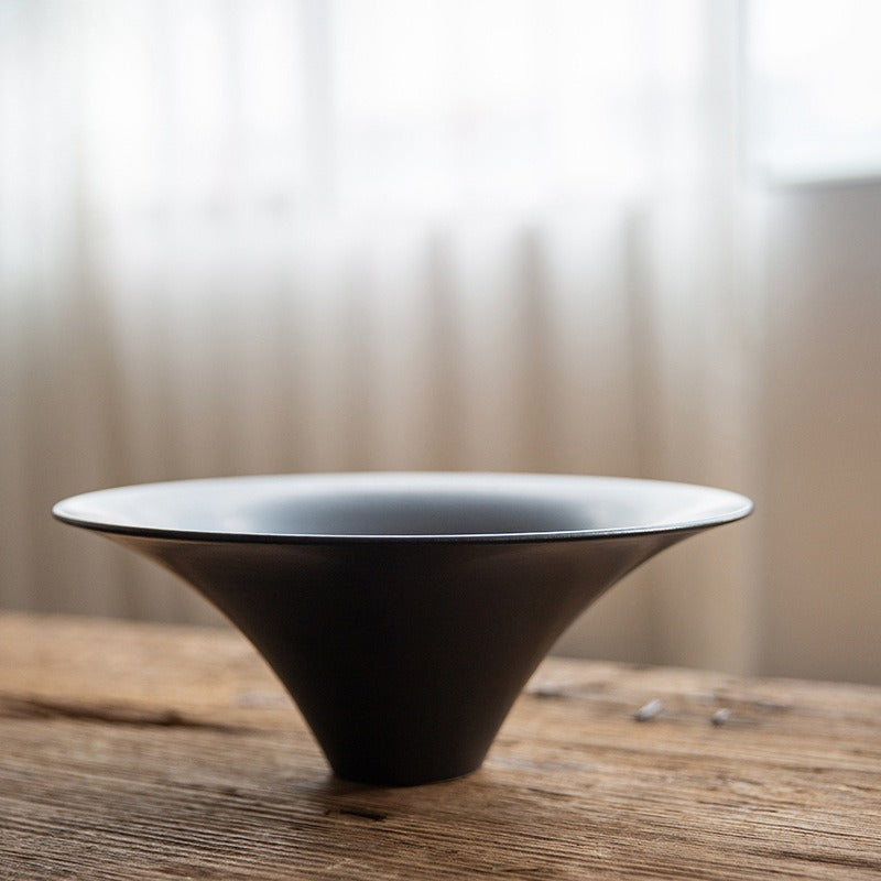 Gohobi Japanese Ikebana Ceramic Flower Bowl – Matte Zen Large Flower Arrangement Vase