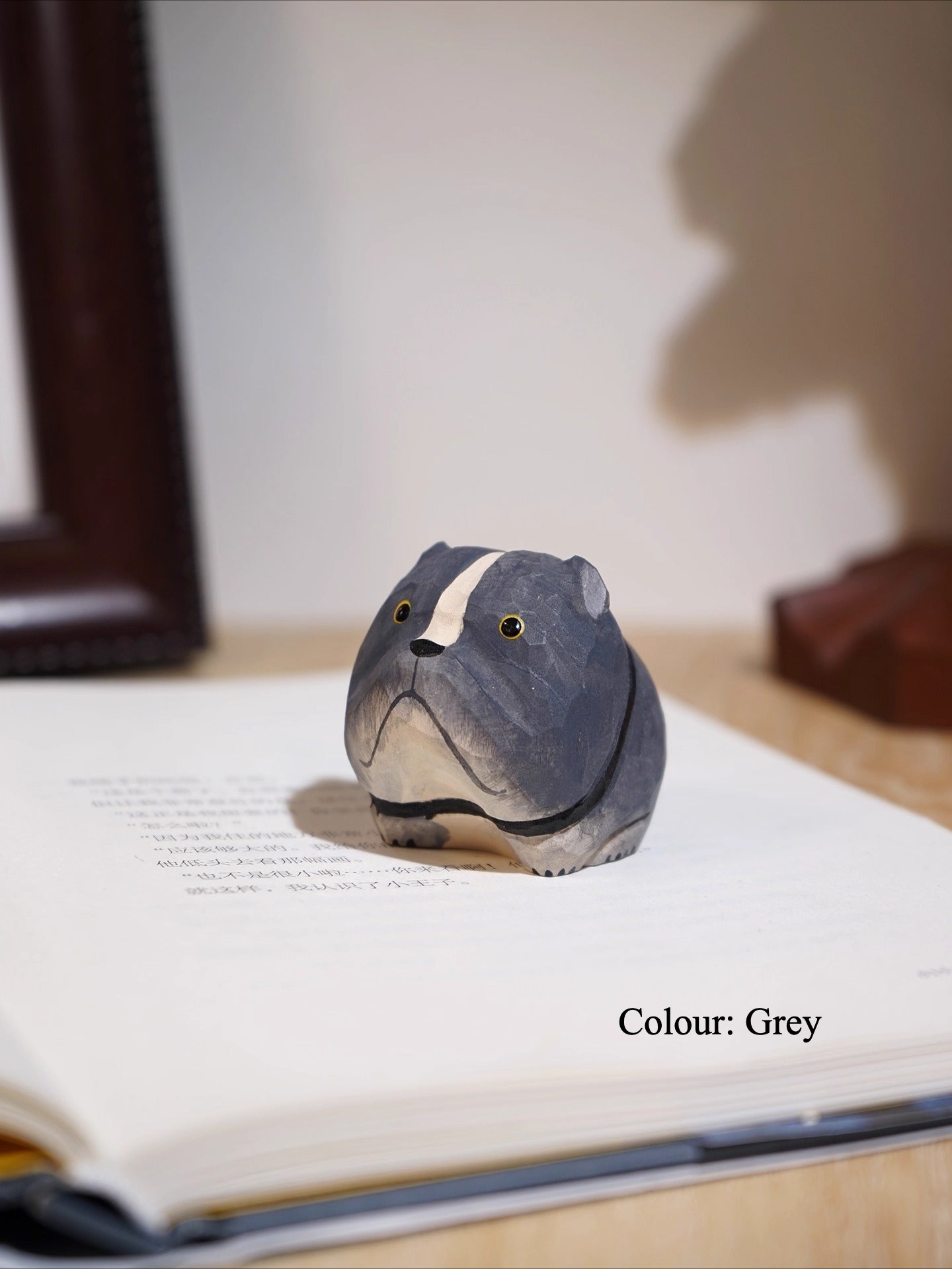 Gohobi Hand-Carved Wooden Puppy Figurine