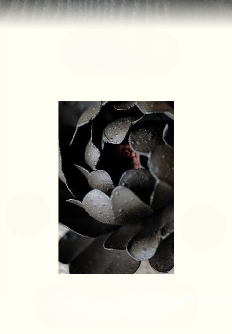 Gohobi Handmade Floral Incense Holder 002 - Black Peony and White Rose