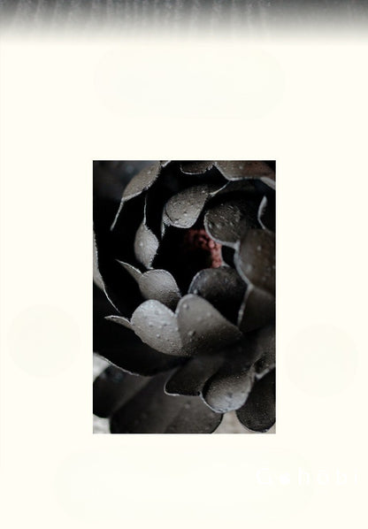 Gohobi Handmade Floral Incense Holder 002 - Black Peony and White Rose