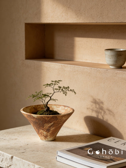 Gohobi Japanese Ikebana Ceramic Flower Pot – Jingdezhen Wabi-Sabi Desktop Planter