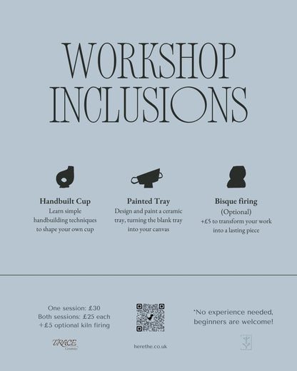 HereThe Clay Workshop | Handbuild a Cup & Paint a Tray (Oct 4, London)