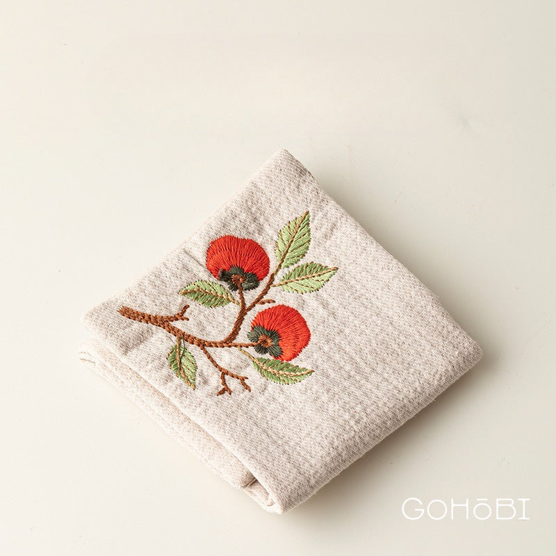 Embroidered tea towel household fabric tea party small square towel tea table towel rag new Chinese absorbent pot towel tea cloth