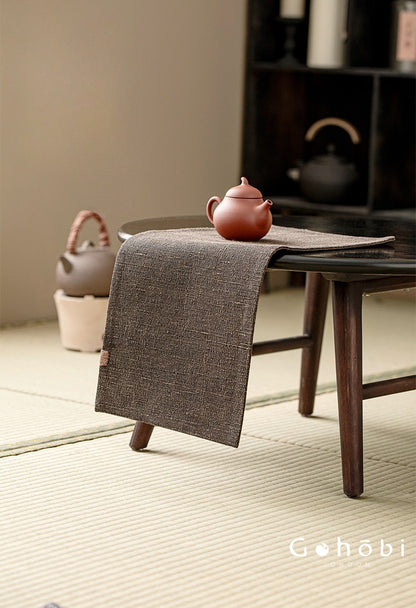 Gohobi Xiangyun Silk Tea Table Mat – Handmade Double-Sided Silk Tea Runner Zen Style