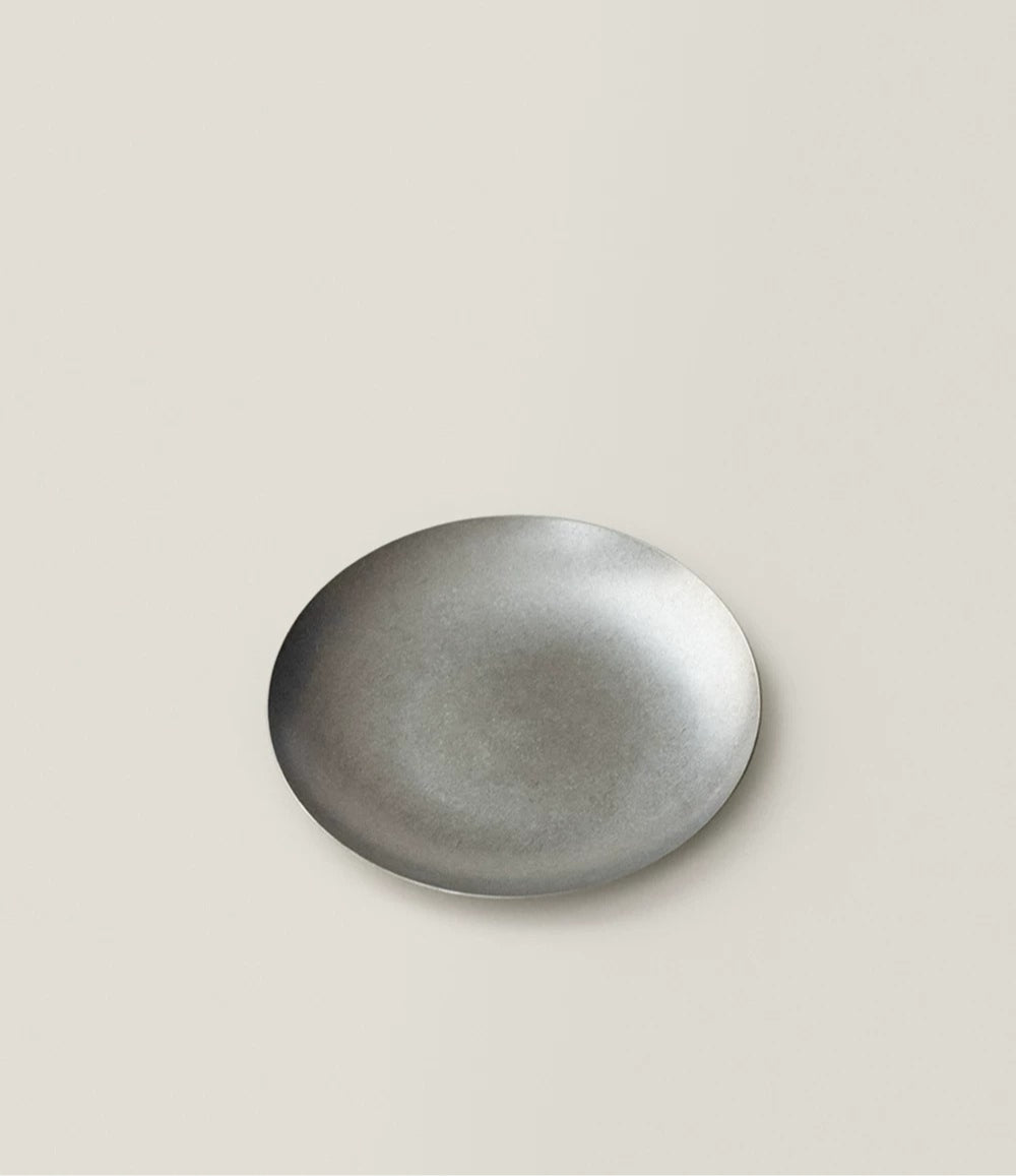 Gohobi Minimal Stainless Steel Round Shallow Plate