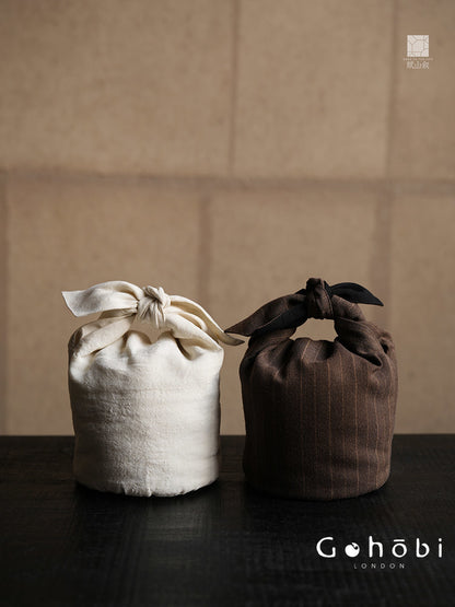 [賦山敘 x Gohobi] Gohobi Woven Flax Travel Tea Bag – Portable Teapot and Teacup Storage Pouch
