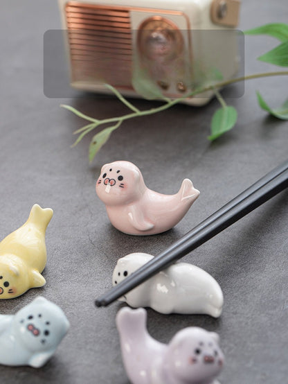 Gohobi Seal & Sea Lion Series Ceramic Chopstick Rest