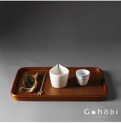 Gohobi Polished Bamboo Tea Tray – Bamboo Woven Gongfu Tea Tray