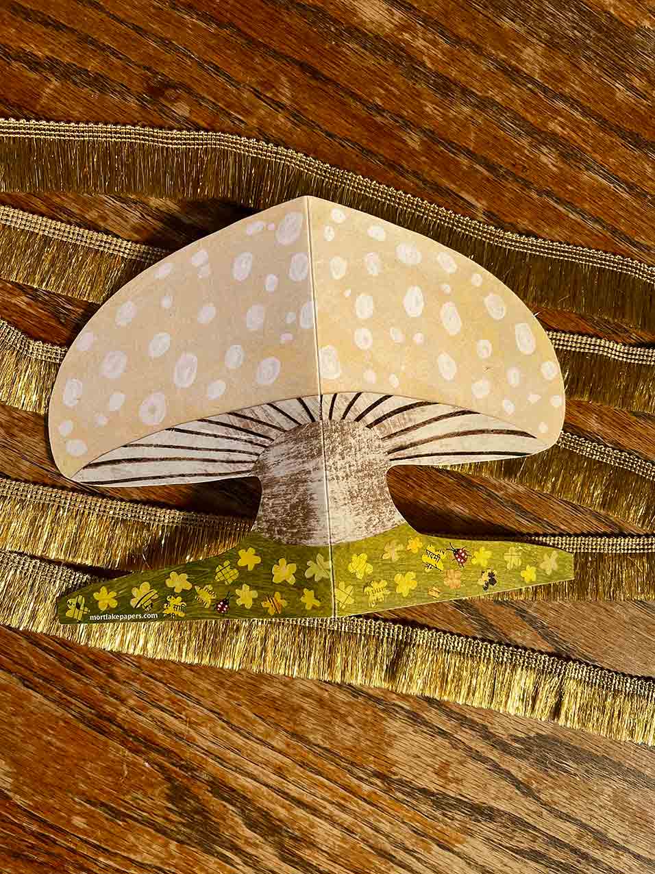 Mortlake Papers Spring Mushroom Die-Cut Greetings Card [Made in the UK]