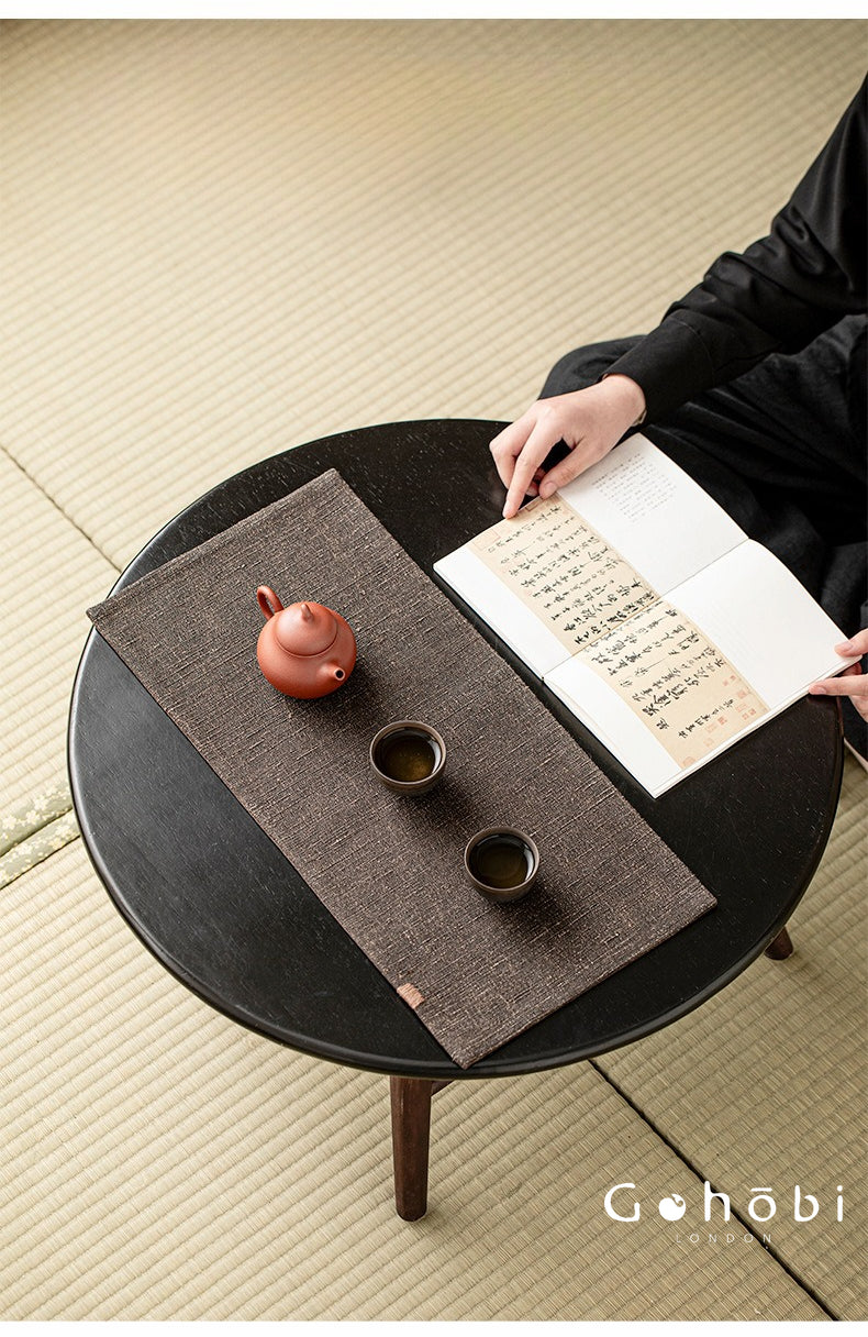 Gohobi Xiangyun Silk Tea Table Mat – Handmade Double-Sided Silk Tea Runner Zen Style
