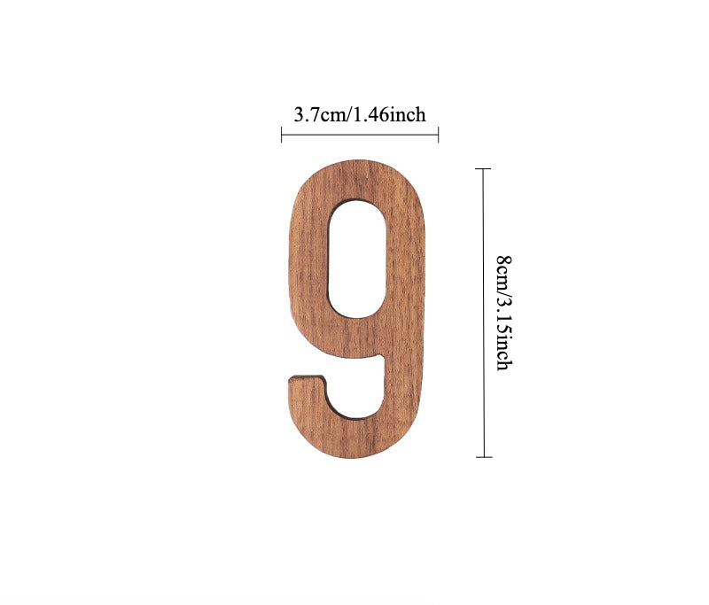 Gohobi Walnut Wood Number Wall Decor