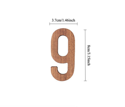 Gohobi Walnut Wood Number Wall Decor