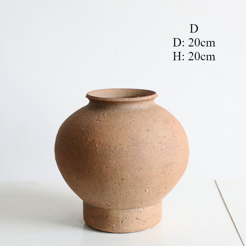 Gohobi retro clay pot ceramic vase