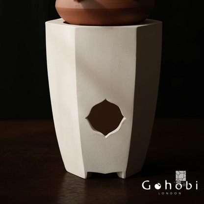 [賦山敘 x Gohobi] Gohobi Hexagonal Begonia Charcoal Tea Stove – Chaozhou White Clay Gongfu Tea Stove