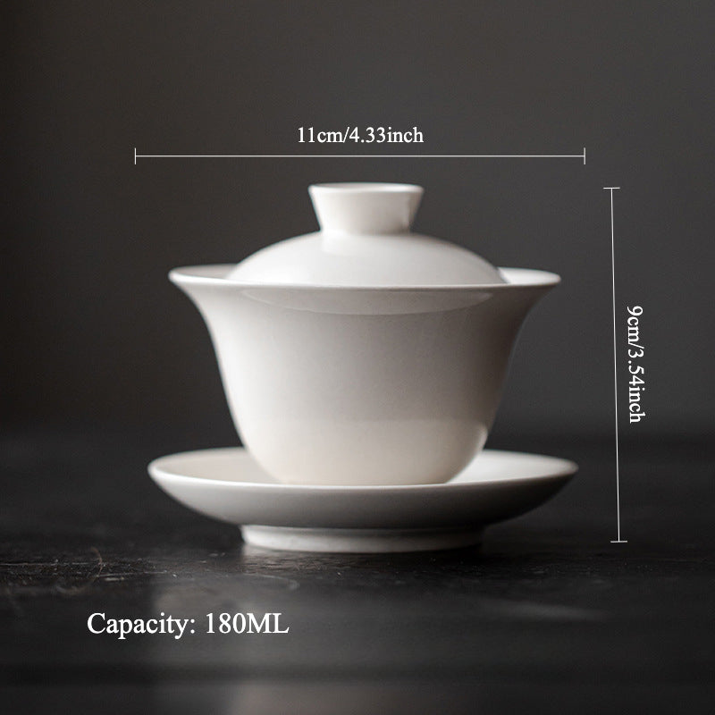 Gohobi Handmade Grass Ash Glaze Sancai Gaiwan