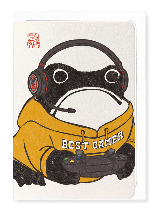 Ezen Designs GAMER EZEN FROG: Greeting Card [Made in the UK]